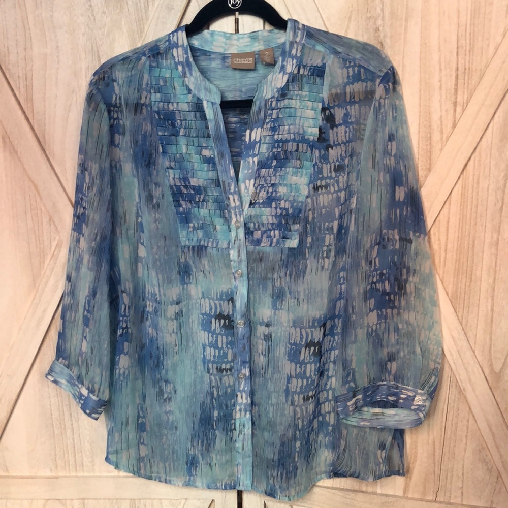 Chico’s Sheer Button Blouse